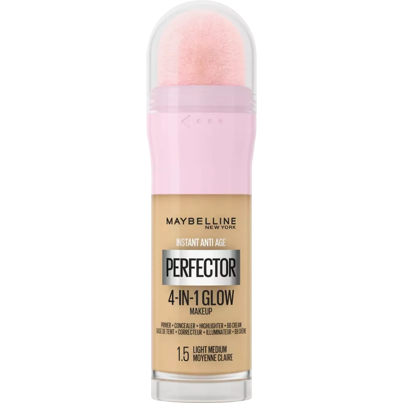 Maybelline New York Foundation Instant Perfector Glow 4in1, 1.5 Licht Medium, 20 ml