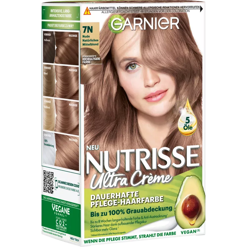 Nutrisse Haarkleur Nude 7N Natuurlijk Medium Blond, 1 st, 1 st