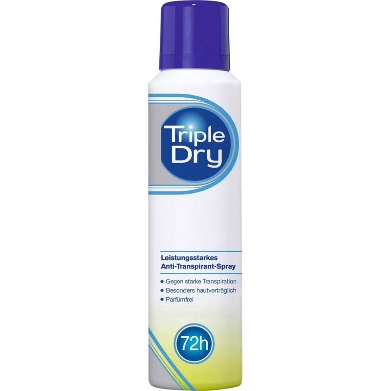Triple Dry Deo Spray Antiperspirant tot 72u, 150 ml