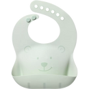 Bavoir Babylove avec plateau de récupération Ours vert clair, silicone, 1 pièce