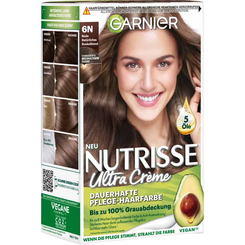 Nutrisse Haarkleur Nude 6N Natuurlijk Donker Blond, 1 st