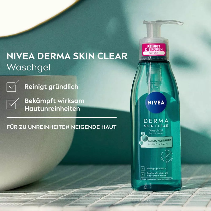 NIVEA Derma Skin Clear Wash Gel, 150 ml