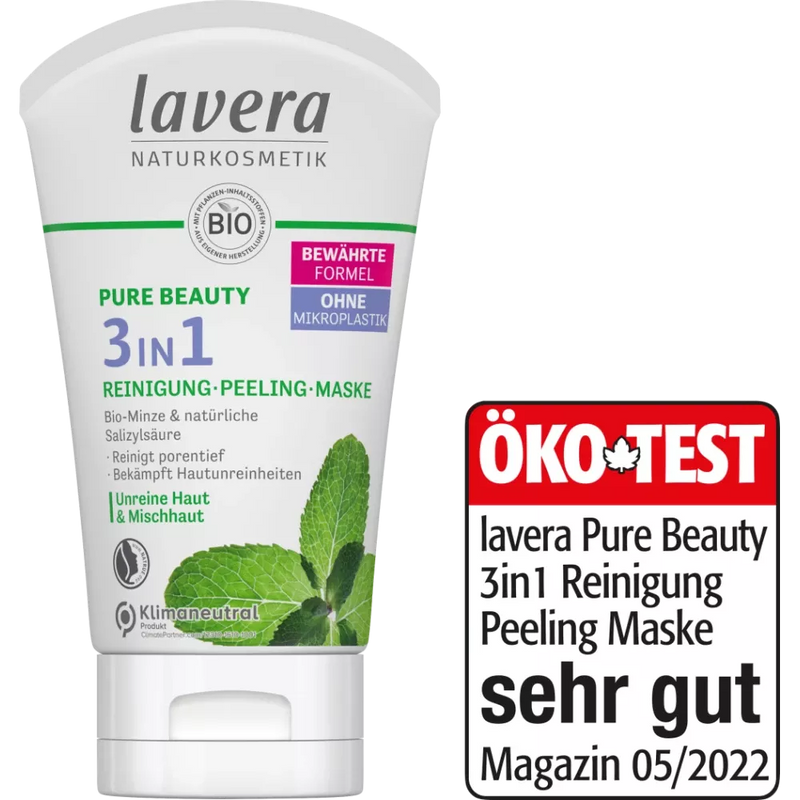 Lavera Reinigend Peelingmasker 3in1 Pure Beauty, 125 ml