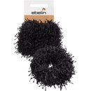 ebelin Fuzzy haar elastieken zwart, 3 stuks.