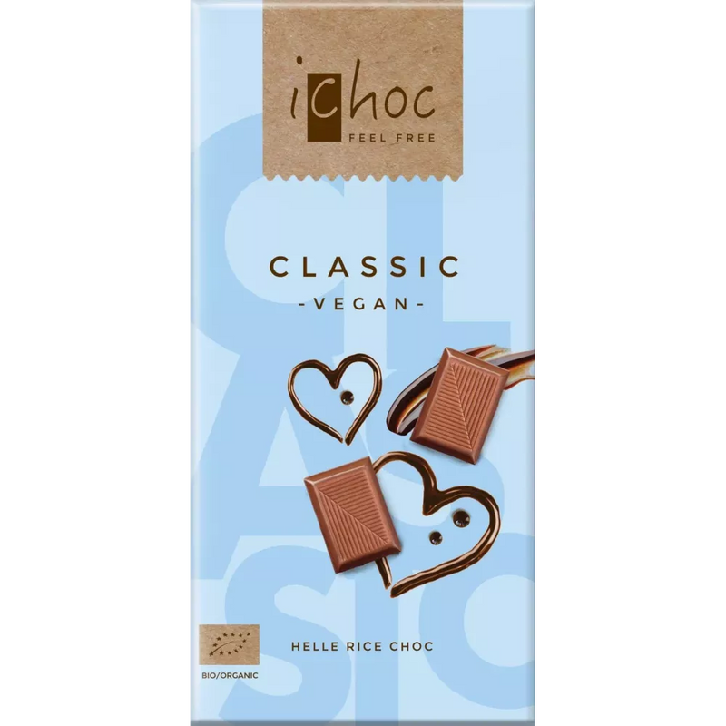 iChoc Chocolade, klassiek, lichte rijstchocolade, 80 g