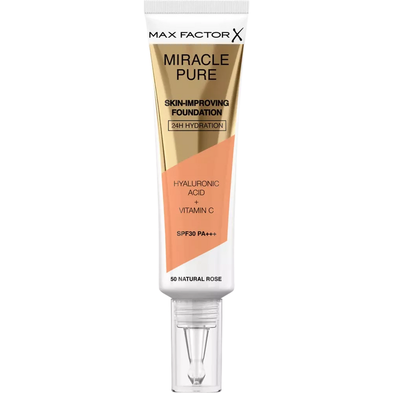 MAX FACTOR Make up Miracle Pure Foundation, Natural Rose 50, LSF 30, 30 ml