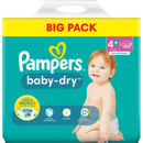 Couches Pampers Baby Dry Gr.4+ Maxi Plus (10-15 kg), paquet en vrac, 62 pièces.