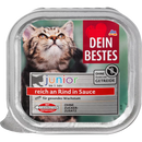 Dein Bestes Natvoer voor katten, rijk aan rundvlees in saus, Junior, 100 g