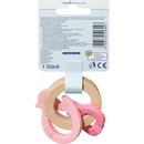 babylove Anneau de dentition en bois silicone oiseau/rose, 1 pièce