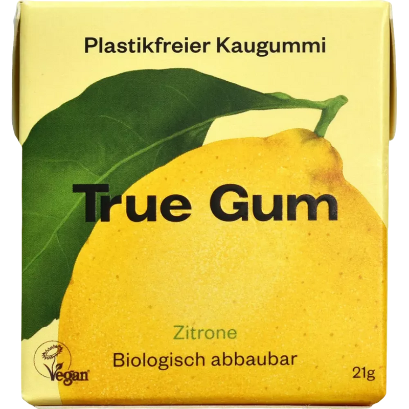 True Gum Citroen kauwgom, suikervrij, 21 g