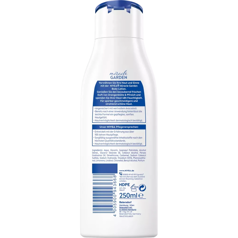 NIVEA Body Lotion miracle garden Sinaasappelbloesem & Perzik, 250 ml