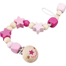 Selecta Attache Sucette Star Fun Girls 21 Cm Bois Rose