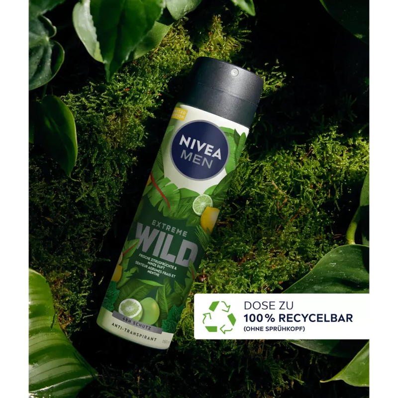 NIVEA MEN Deodorant Spray Antiperspirant Extreem Wild Citrus & Munt, 150 ml