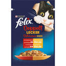 Felix Katten Natvoer, Adult, Zo goed als het eruit ziet Dubbel lekker met rundvlees & gevogelte, 85 g