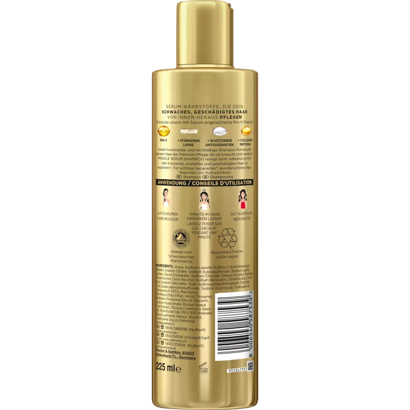PANTENE PRO-V Shampoo Repair & Care, Collageen Miracle Serum, 225 ml