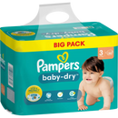 Couches Pampers Baby Dry taille 3 Midi (6-10 kg), paquet en vrac, 80 pièces.