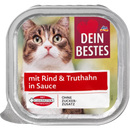 Dein Bestes Natvoer voor katten met rundvlees en kalkoen, in saus, 100 g