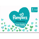 Couches Pampers Harmonie taille 1 Nouveau-né (2-5 kg), boîte mensuelle, 180 pièces.