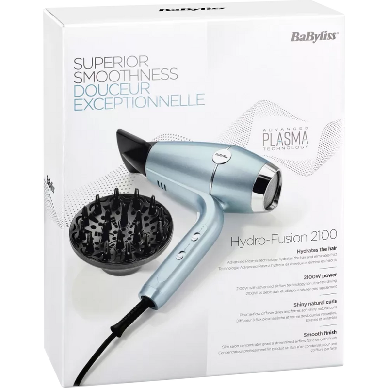 BaByliss Hydro-Fusion 2100W Föhn D773DE - Advanced Plasma Technologie