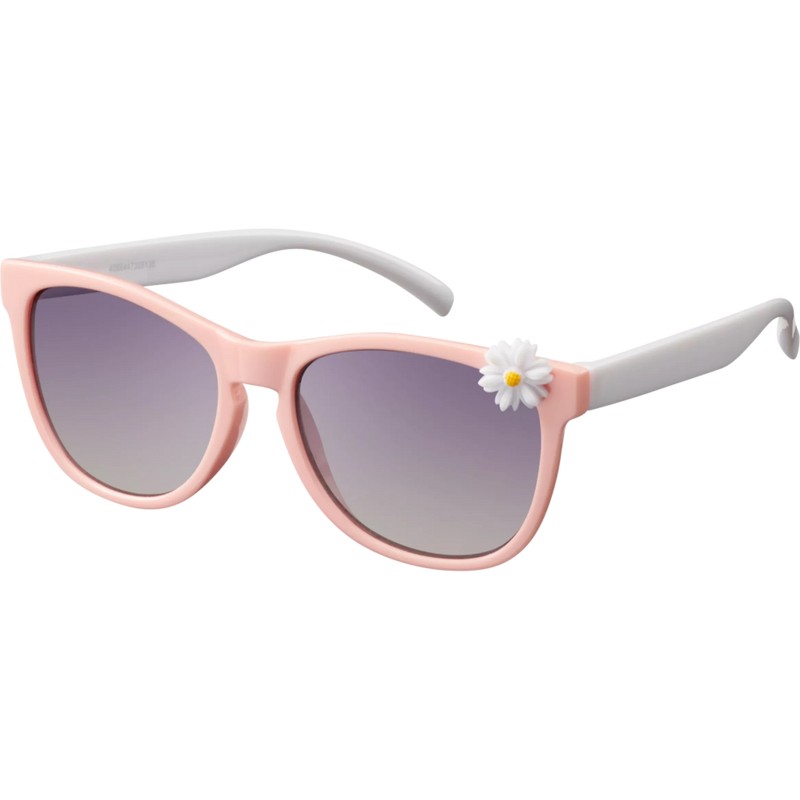 SUNDANCE Zonnebril voor kinderen in roze met witte veren en paarse tint, 1 stuk