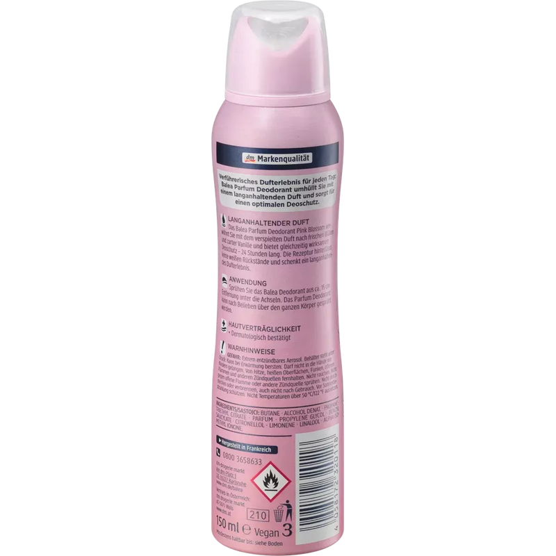 Balea Deodorant Spray Parfum Rozebloesem, 150 ml