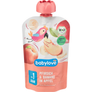 babylove Quetschie perzik & banaan in appel 1 jaar, 100 g
