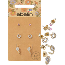 Clous d'oreilles ebelin optique or, 6 pièces.