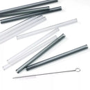 Profissimo Glazen rietjes antraciet, 15 cm, 6 stuks.