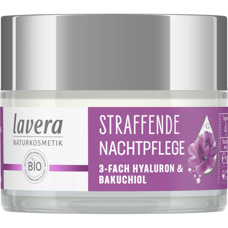 Lavera Nachtcrème Verstevigende Drievoudige Hyaluron & Bakuchiol, 50 ml