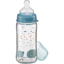 Biberon Babylove en verre à col large, bleu, dès la naissance, 240 ml, 1 pièce