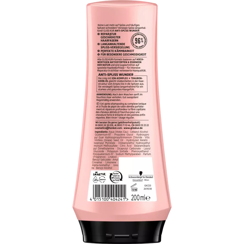 Schwarzkopf Gliss Kur Conditioner Anti-Spliss Miracle, 200 ml