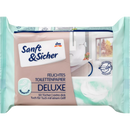 Sanft&Sicher Vochtig toiletpapier Deluxe Sensitive navulverpakking, 50 stuks.