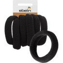 ebelin Haarelastiek zwart / geribbelde structuur, 6 stuks.