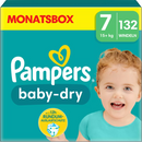 Couches Pampers Baby Dry Gr.7 Extra Large (15+ kg), boîte mensuelle, 132 pièces.