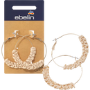 Créole ebelin aspect or avec raphia, 2 pièces.