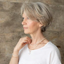 Parure collier ebelin aspect doré avec perles, 3 pièces.