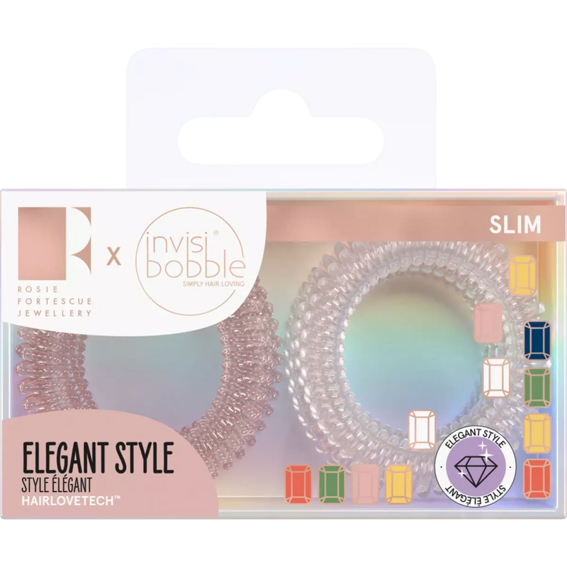 invisibobble Haarband Slim Duo Roze Glazen, 8 stuks