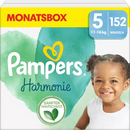 Couches Pampers Harmonie taille 5 Junior (11-16 kg), boîte mensuelle, 152 pièces.