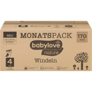 babylove Couches Nature taille 4, Maxi, 8-14 kg, paquet mensuel, 170 pcs.