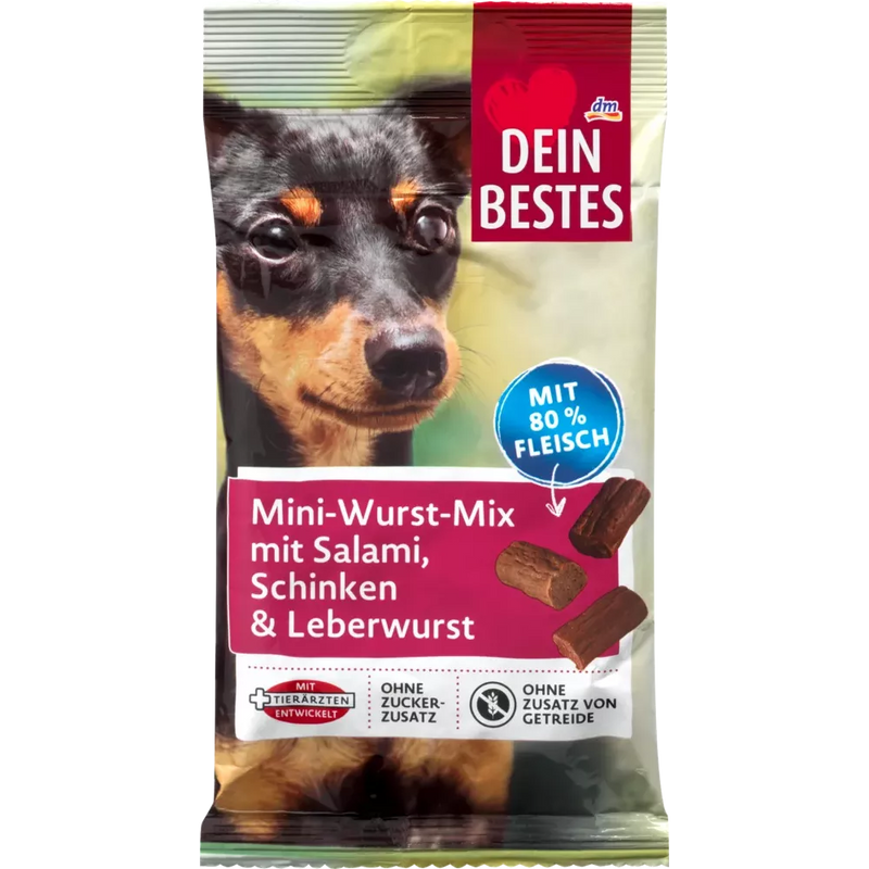 Dein Bestes Snack voor honden, mini worstenmix, 60 g