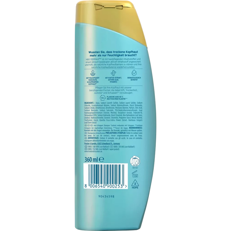 head&shoulders Shampoo Derma x Pro Kalmerende, 360 ml