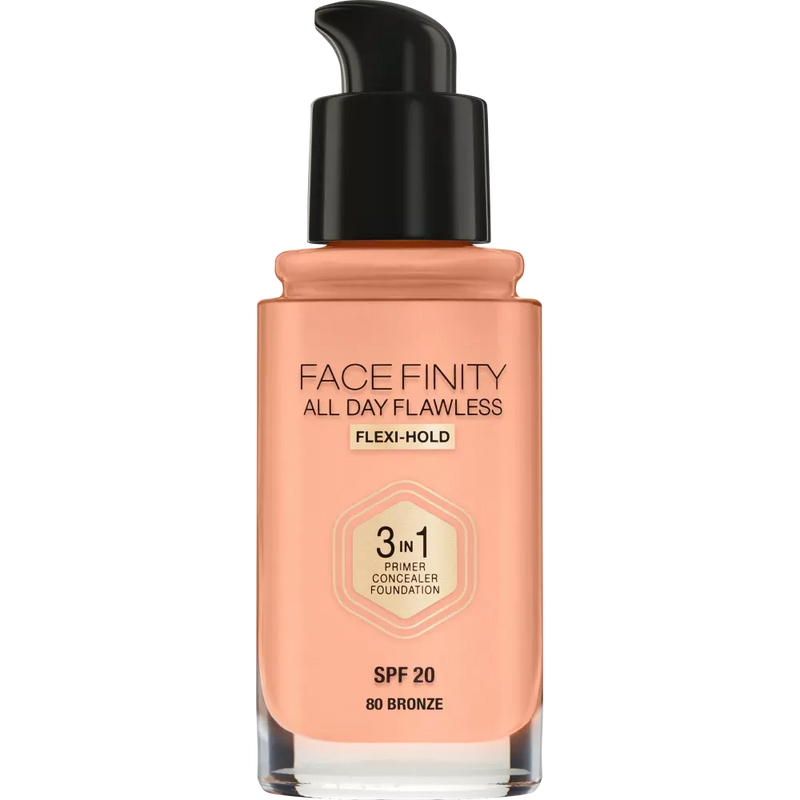 MAX FACTOR Make-up Face Finity All Day Flawless 3in1 Foundation Bronze 80, SPF 20, 30 ml