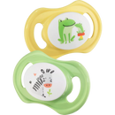 Sucette en silicone babylove, symétrique, jaune/vert, taille 3, à partir de 16 mois, 2 pièces.