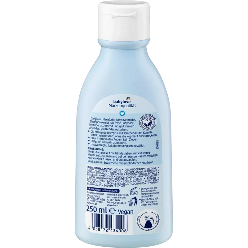 babylove Milde shampoo sensitive, 250 ml