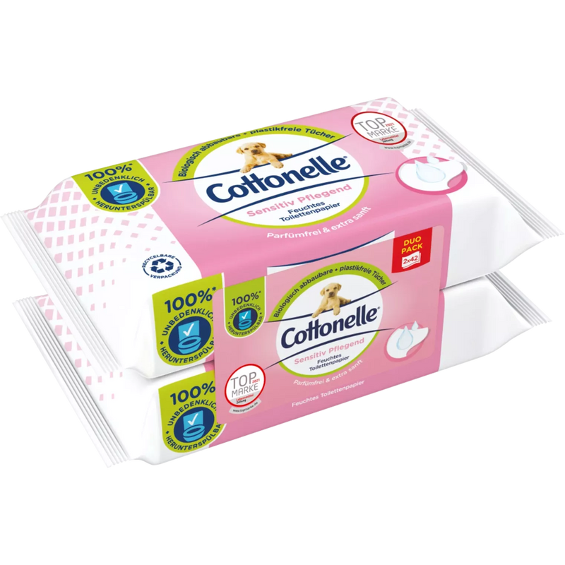 Cottonelle Vochtig toiletpapier Sensitive Care Duo Pack 2x42st, 84st