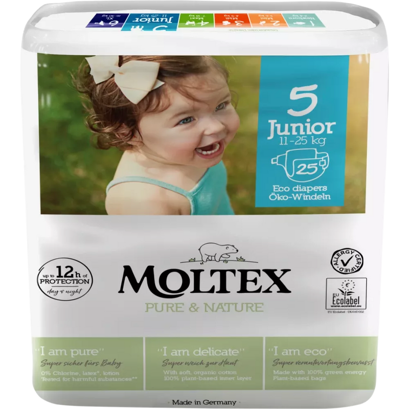 Moltex Luiers Pure & Nature maat 5 Junior, 11-25 kg, 25 st