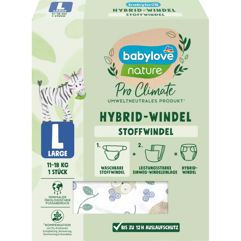 babylove nature Doekluier Nature Pro Climate Hybrid, motief bosdieren, maat L (11-18 kg), 1 st.