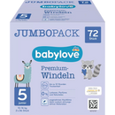 couches babylove Premium taille 5, junior, 10-16 kg, paquet jumbo, 72 pièces