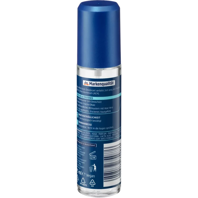 Balea MEN Deodorant spray Fresh Huidneutraal Zonder aluminium, 75 ml