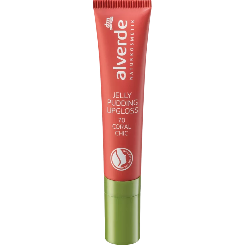 alverde NATURKOSMETIK Lipgloss Jelly Pudding 70 Koraal Chic, 10 ml